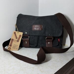 Men's Canvas Shoulder Bag, Gray Color